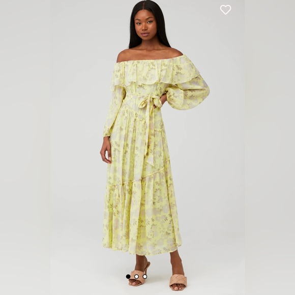 NWT ASTR the Label off shoulder maxi dress size large - Picture 3 of 13